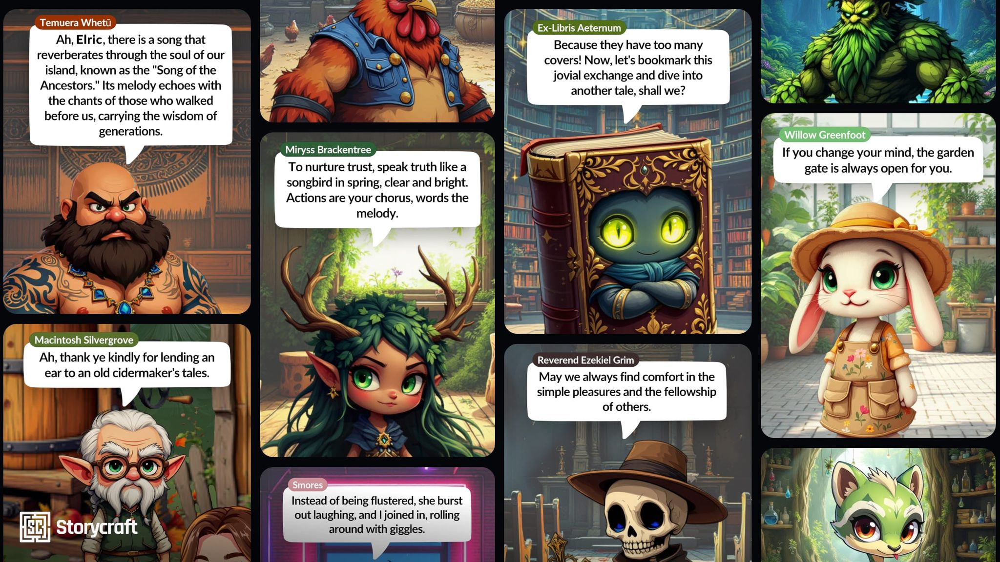 Storycraft's characters have rich personalities and backstories players reveal through conversations